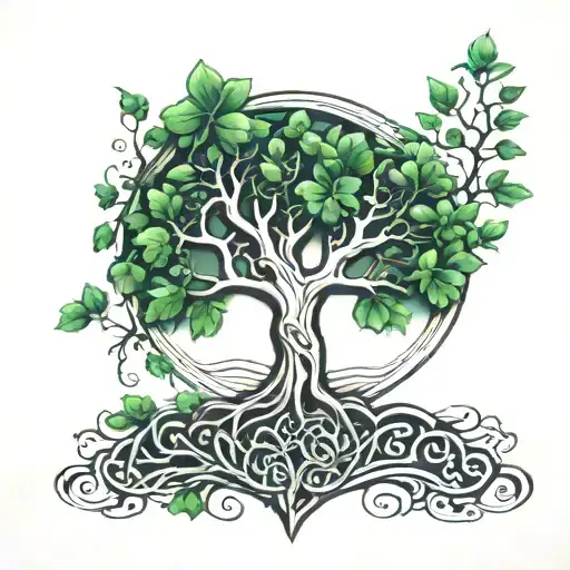 Irish tree of life tattoo design idea