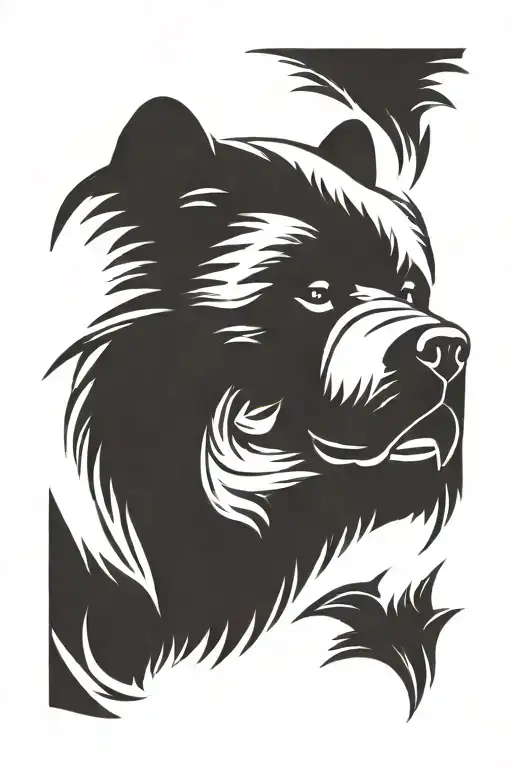 chow chow chow silhouette tattoo design idea