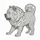 chow chow chow silhouette tattoo design idea