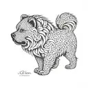 chow chow chow silhouette tattoo design idea