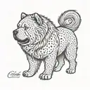 chow chow chow silhouette tattoo design idea