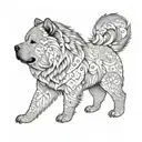 chow chow chow silhouette tattoo design idea