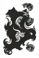 chow chow chow silhouette tattoo design idea