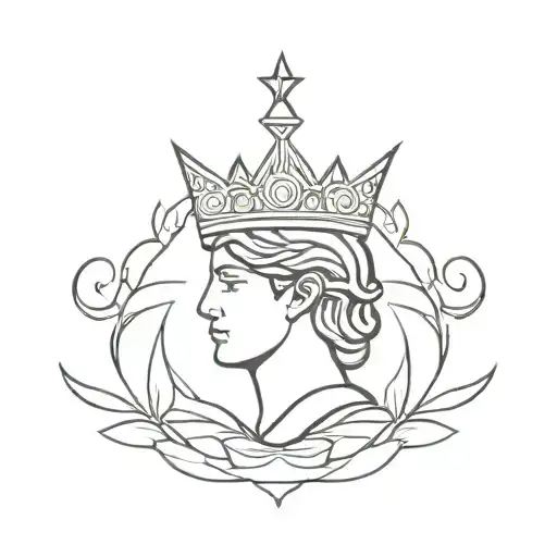 Greek mythology with crown tattoo design idea