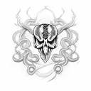 Snake skull tattoo design idea