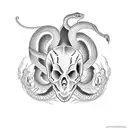 Snake skull tattoo design idea