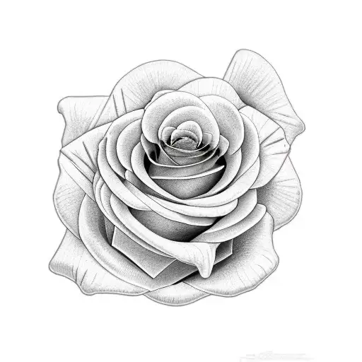 Black Shaded Rose with Breast Cancer Ribbon tattoo design idea