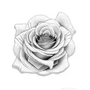 Black Shaded Rose with Breast Cancer Ribbon tattoo design idea