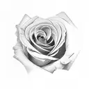 Black Shaded Rose with Breast Cancer Ribbon tattoo design idea