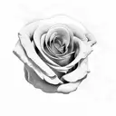 Black Shaded Rose with Breast Cancer Ribbon tattoo design idea