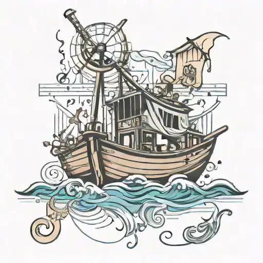 row row row your boat sheet music notes tattoo design idea