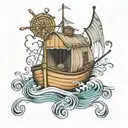 row row row your boat sheet music notes tattoo design idea