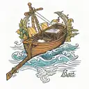 row row row your boat sheet music notes tattoo design idea