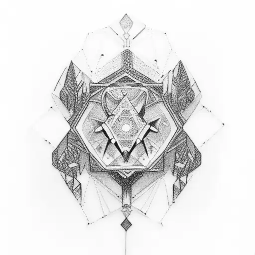 garnet crystal tattoo design idea