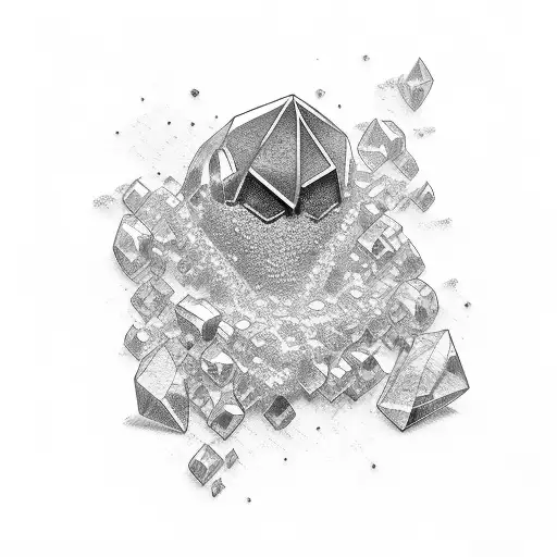 garnet crystal in color tattoo design idea