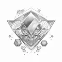 garnet crystal tattoo design idea