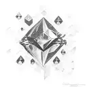 garnet crystal tattoo design idea