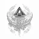 garnet crystal in color tattoo design idea