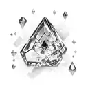 garnet crystal in color tattoo design idea