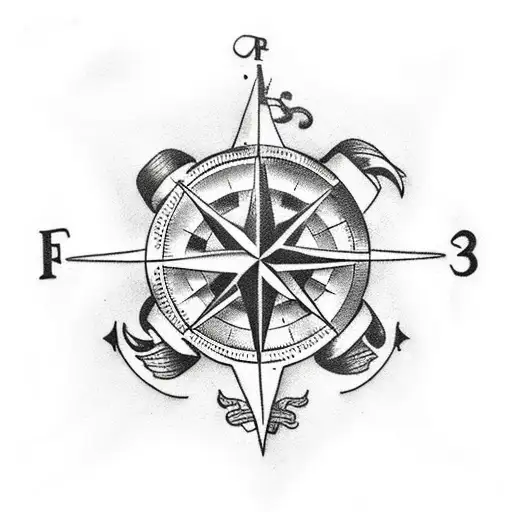 Old school Marine compass tattoo tattoo design idea