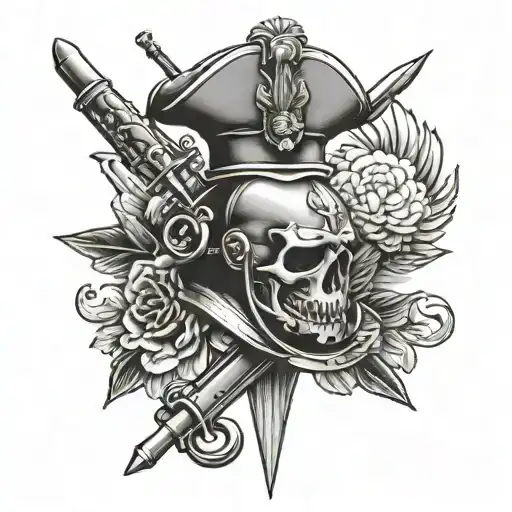 kotwika and symbols of the French infantry tattoo design idea