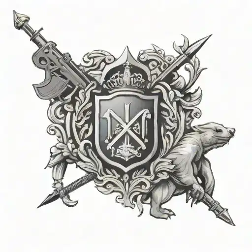 Polish kotwica and French military infantry symbols tattoo design idea