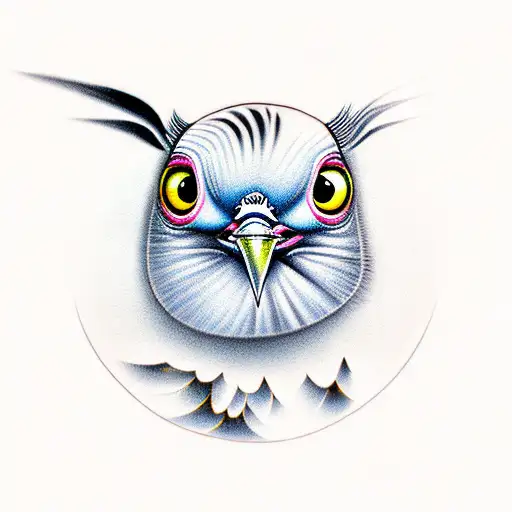 a winking pigeon tattoo design idea