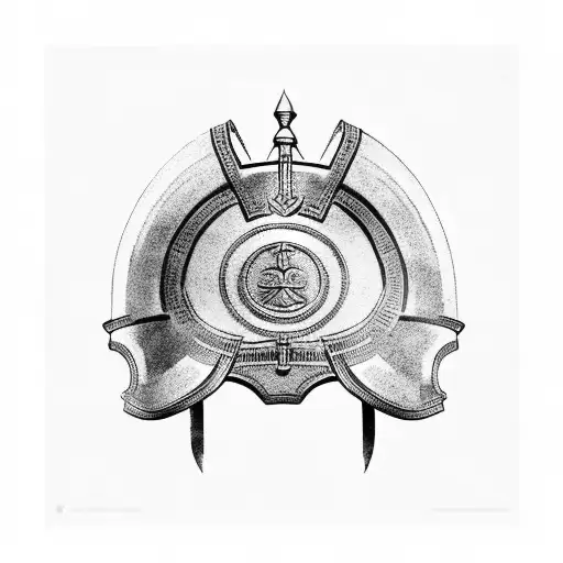 Ancient Greek helmet tattoo design idea