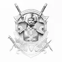 Ancient Greek soldier tattoo design idea