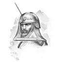 Ancient Greek soldier tattoo design idea