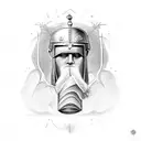 Ancient Greek soldier tattoo design idea