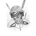 Greek soldier tattoo design idea