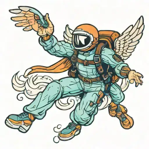 skydiver swooping Ada Hayden tattoo design idea