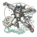 skydiver swooping Ada Hayden tattoo design idea
