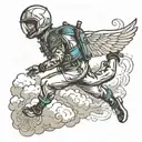 skydiver swooping Ada Hayden tattoo design idea
