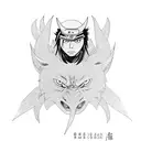 Sasuke cursed mark on shoulders tattoo design idea