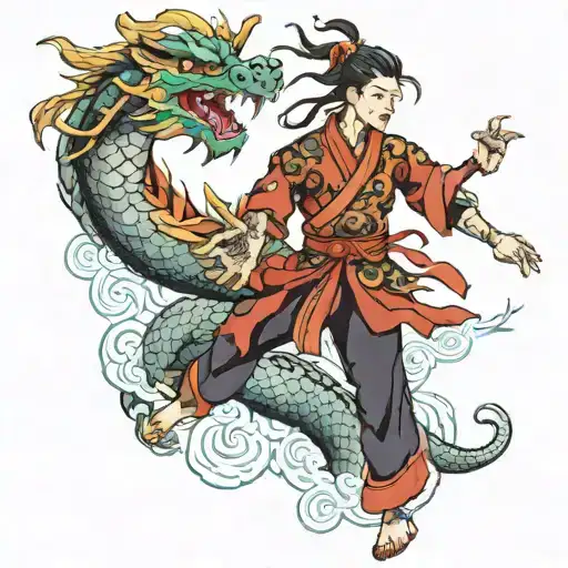 dragon dancer tattoo design idea