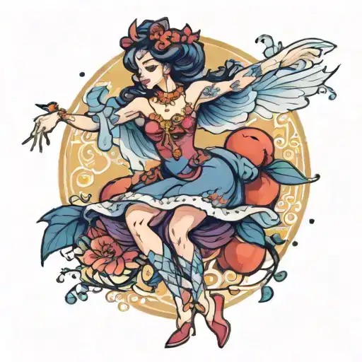 blueberry dancer tattoo design idea