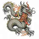 dragon dancer tattoo design idea