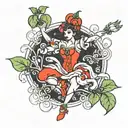 tomato dancer tattoo design idea