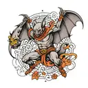 bat dancer tattoo design idea