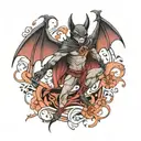 bat dancer tattoo design idea