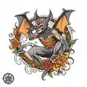 bat dancer tattoo design idea