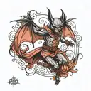 bat dancer tattoo design idea