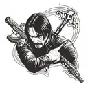 john wick tattoo design idea