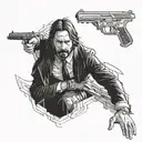 john wick tattoo design idea