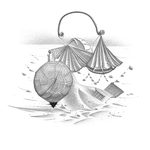 A lawyer running through a legal document on the beach tattoo design idea