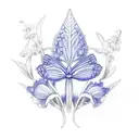 common blue violet and mayflower tattoo design idea