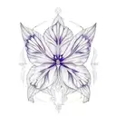 common blue violet and mayflower tattoo design idea