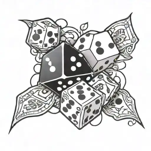 dollar dice tattoo design idea